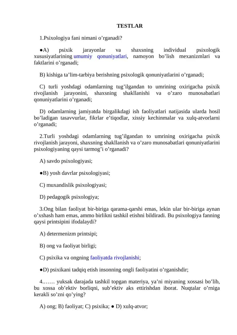 Psixologiya fanining bosqichlari 1