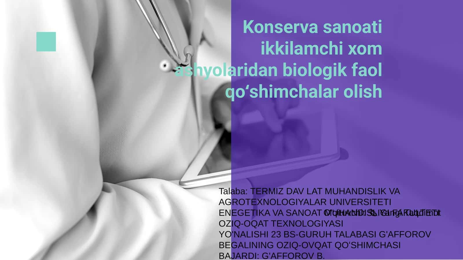 Konserva sanoati va ikkilamchi xom ashyo 1