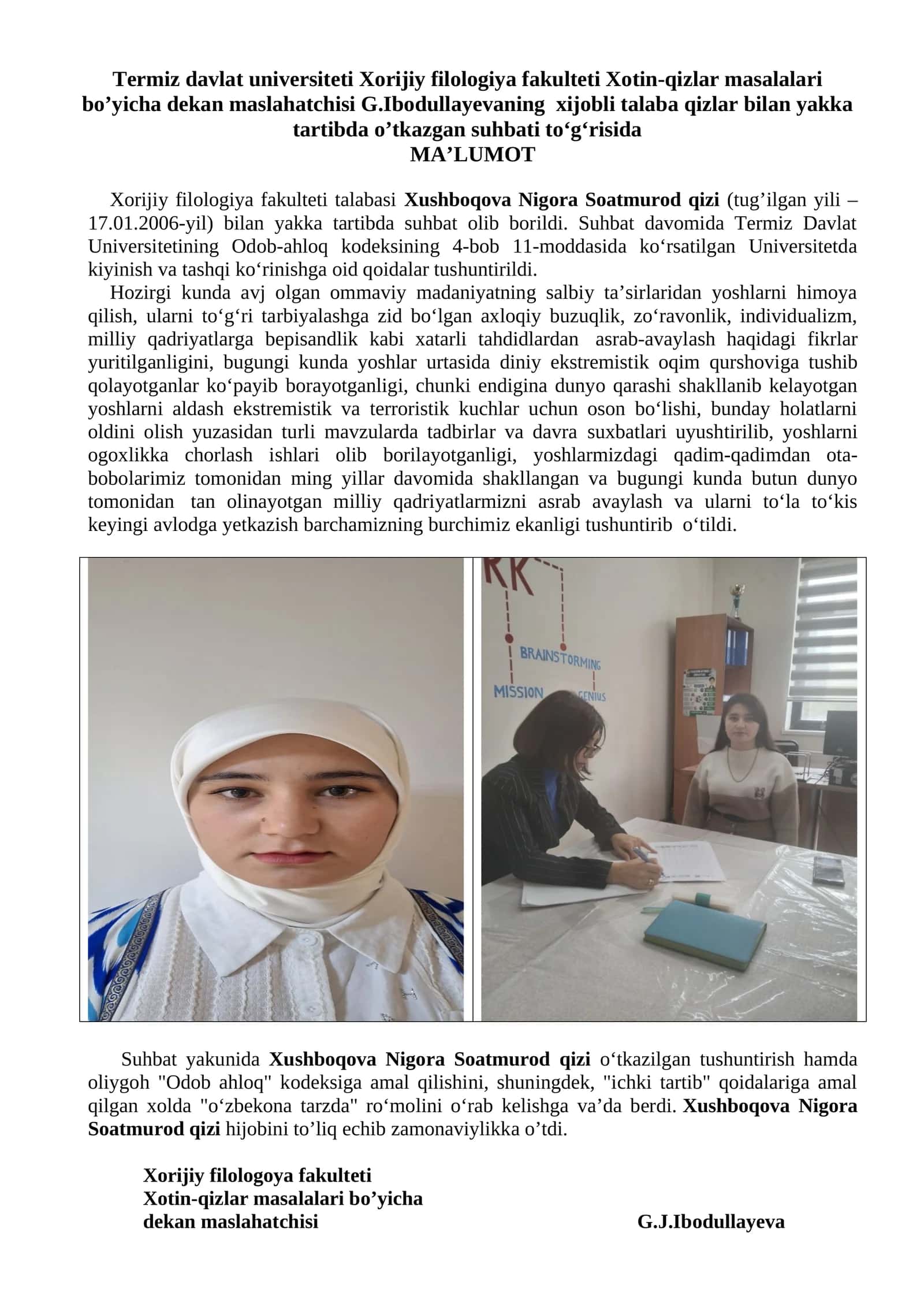 Xotin-qizlar masalalari 1
