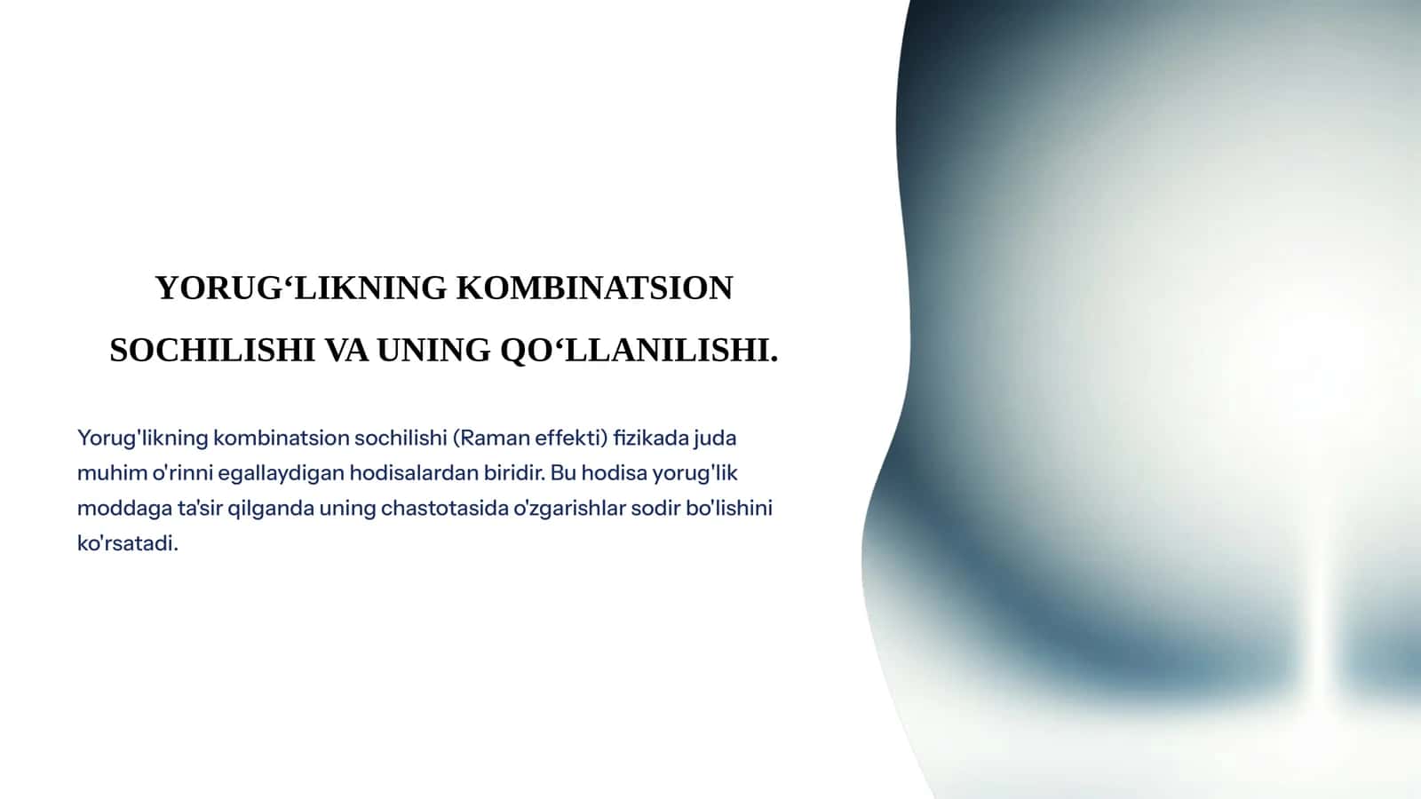 Yorug'likning kombinatsion sochilishi va uning qo'llanilishi 1