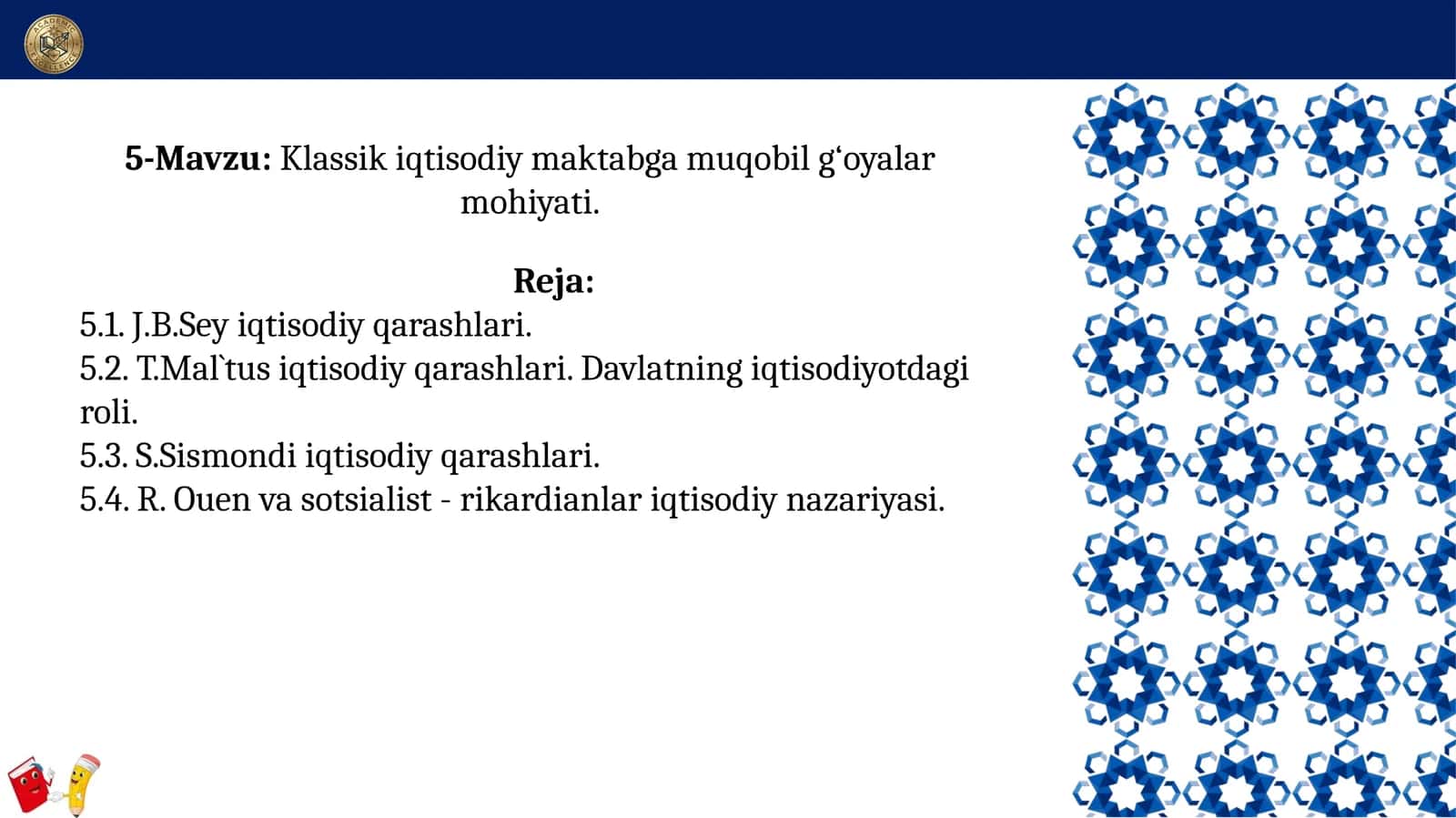 Klassik iqtisodiy maktabga muqobil g‘oyalar mohiyati 1