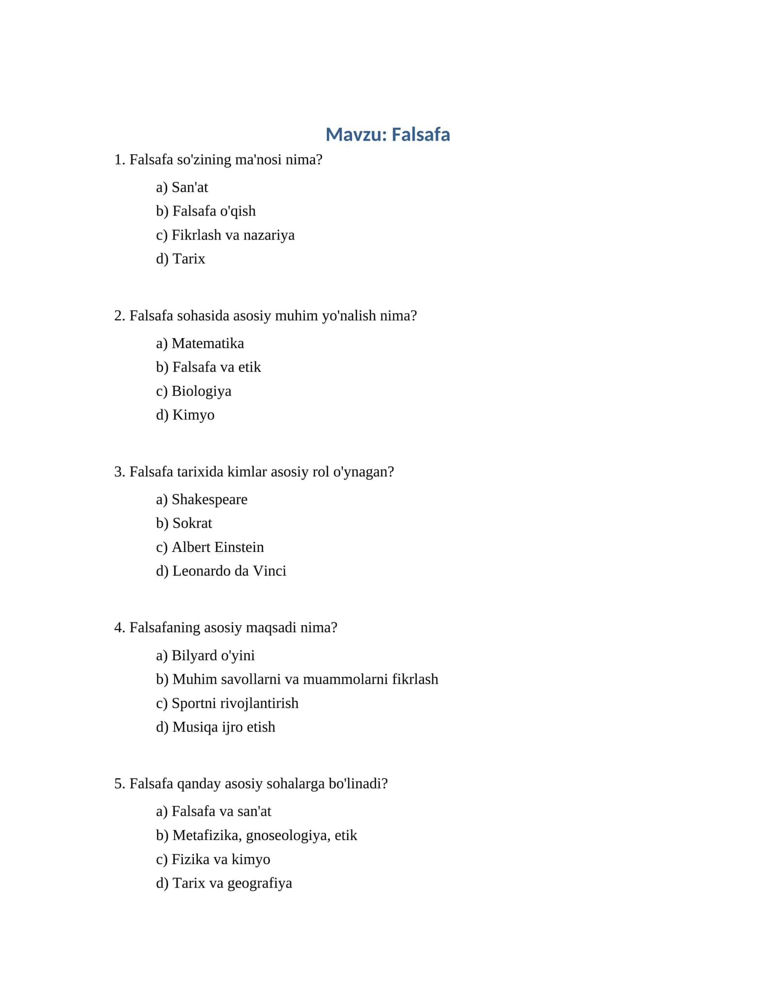 Falsafa 1
