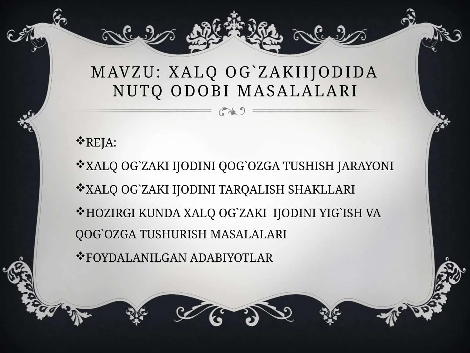 XALQ OG`ZAKI IJODIDA NUTQ ODOBI MASALALARI 1