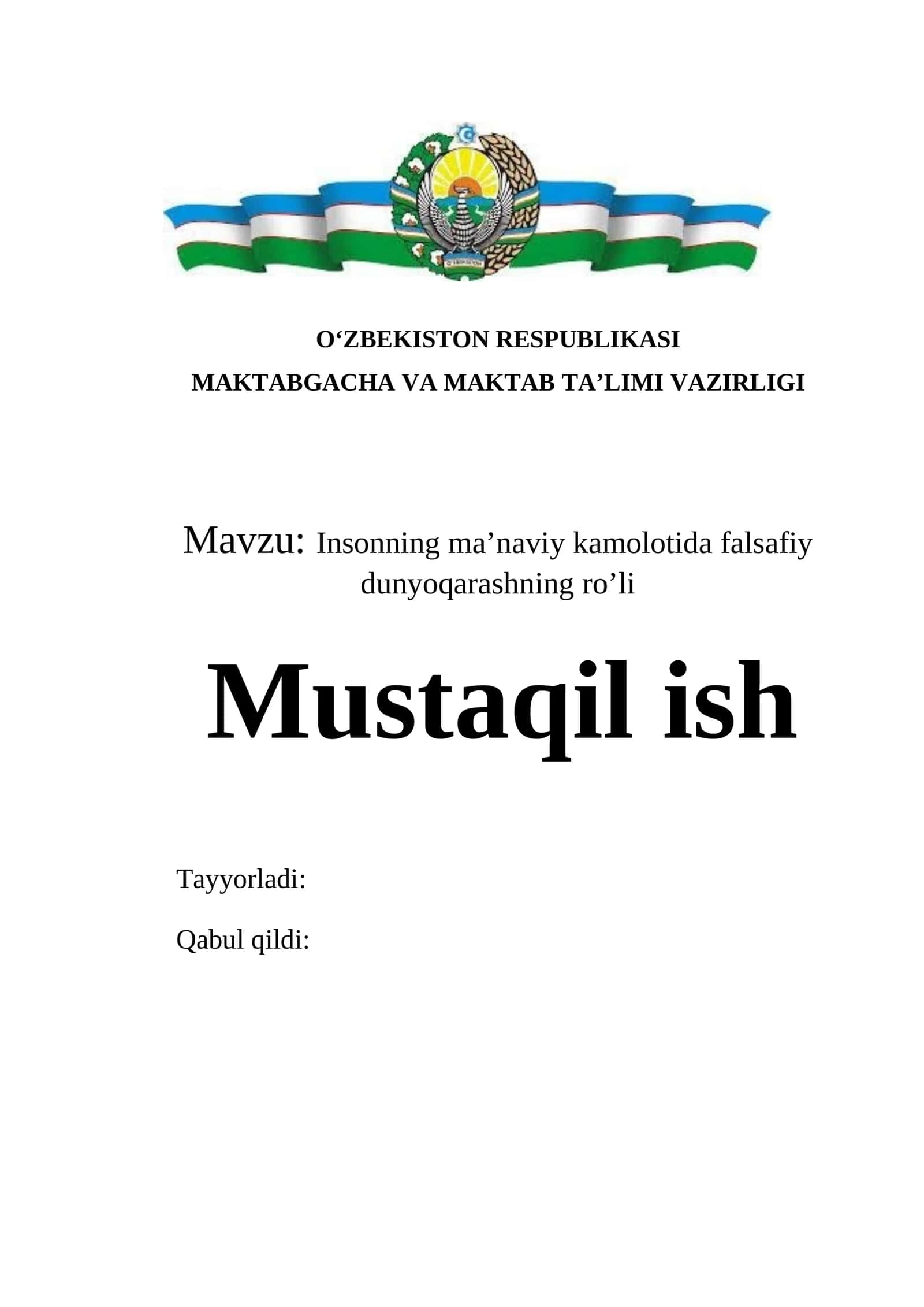 Insonning ma’naviy kamolotida falsafiy dunyoqarashning ro’li 1