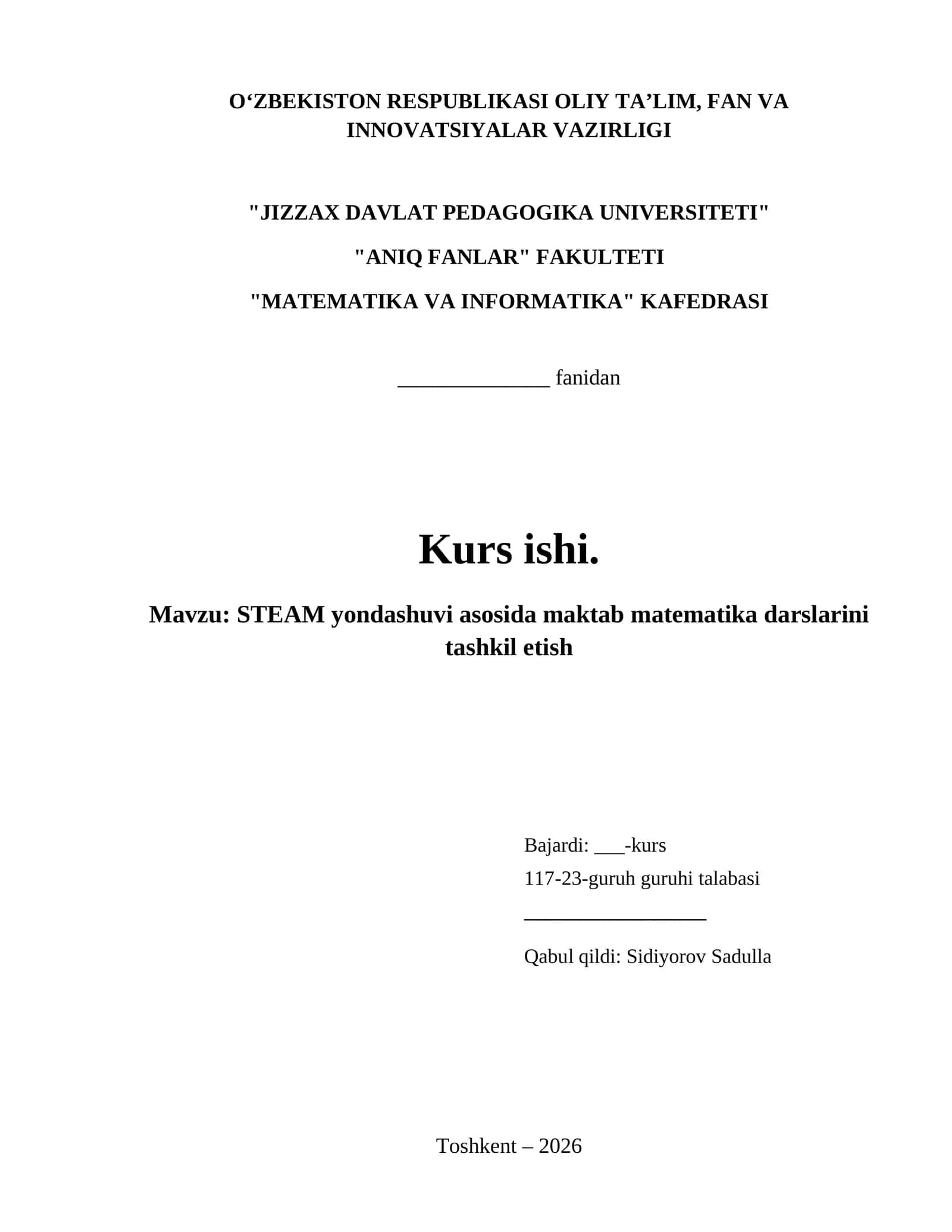 STEAM yondashuvi asosida maktab matematika darslarini tashkil etish 1