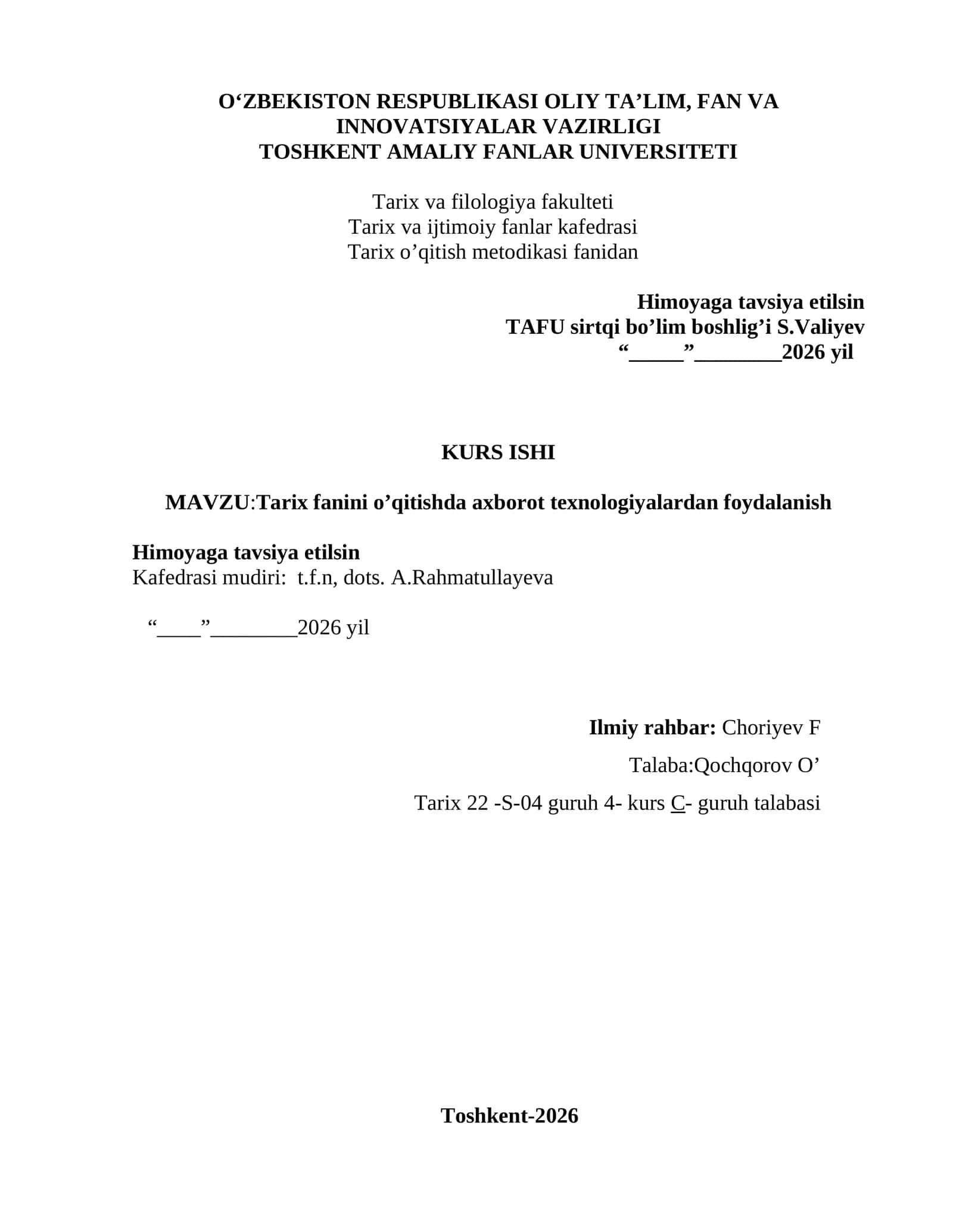Tarix fanini o’qitishda axborot texnologiyalardan foydalanish 1