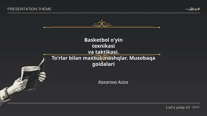 Basketbol o'yin texnikasi va taktikasi 1