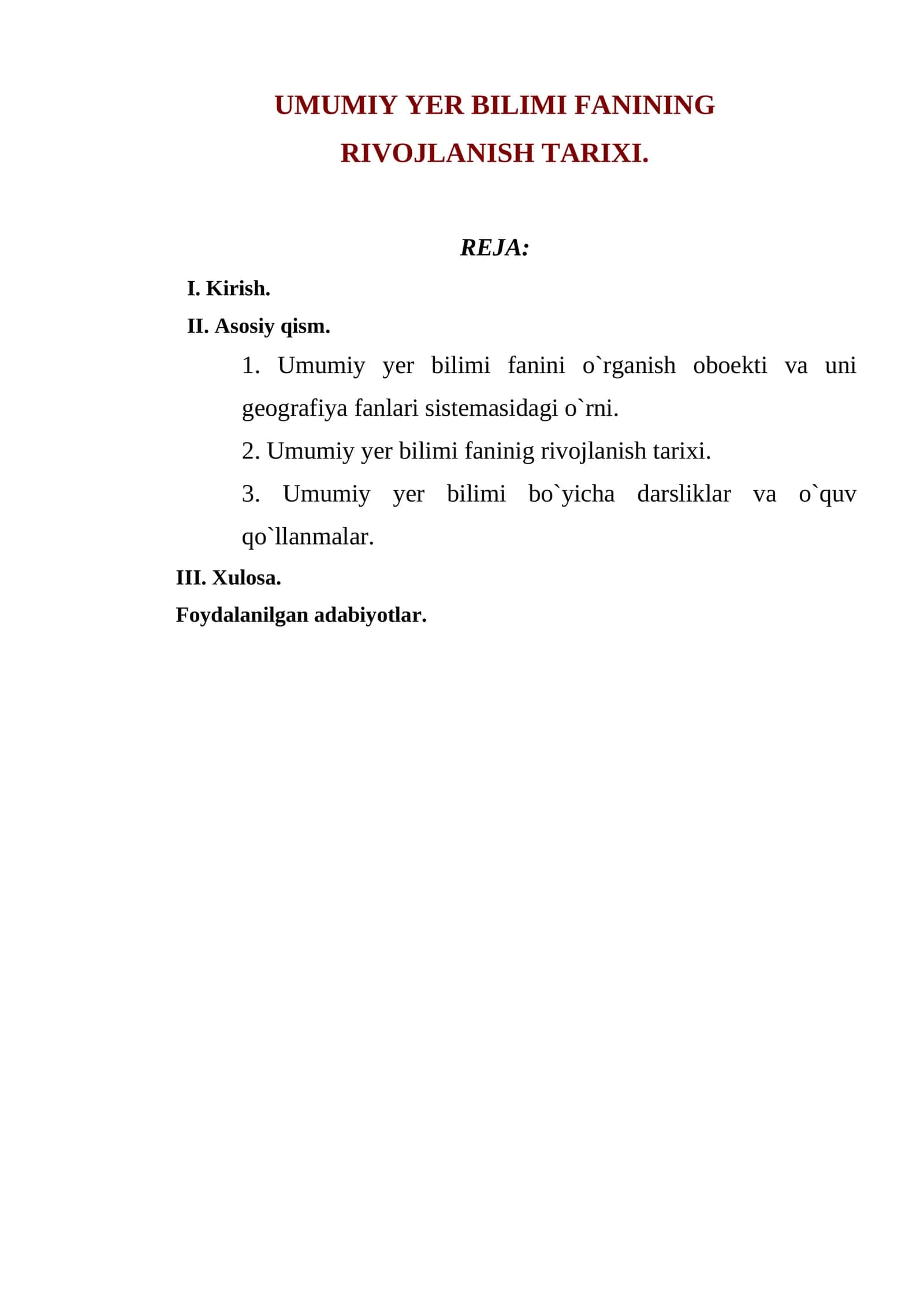 Umumiy Yer Bilimi Fanining Rivojlanish Tarixi 1