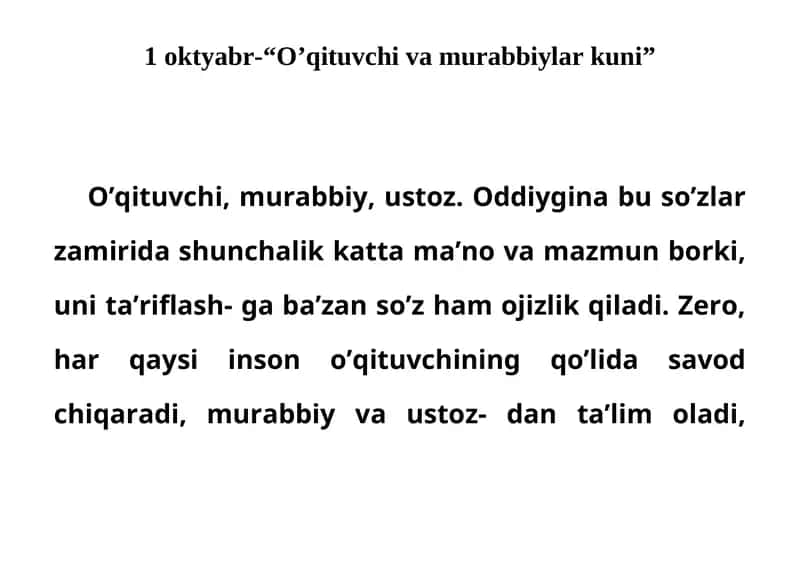 O’qituvchi va murabbiylar kuni 1