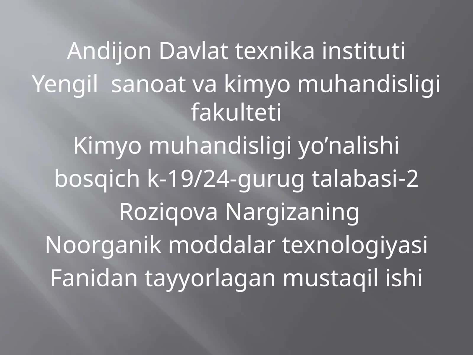 Chinni olish texnologiyasi 1