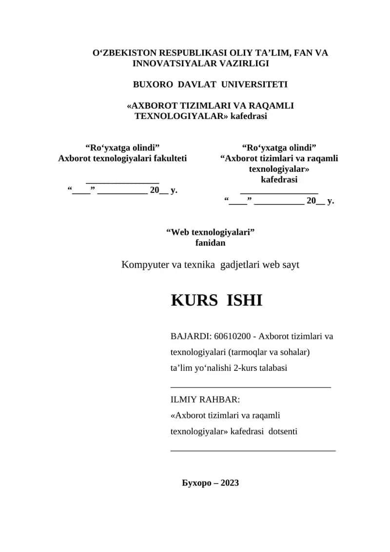 Kompyuter va texnika  gadjetlari web sayt 1