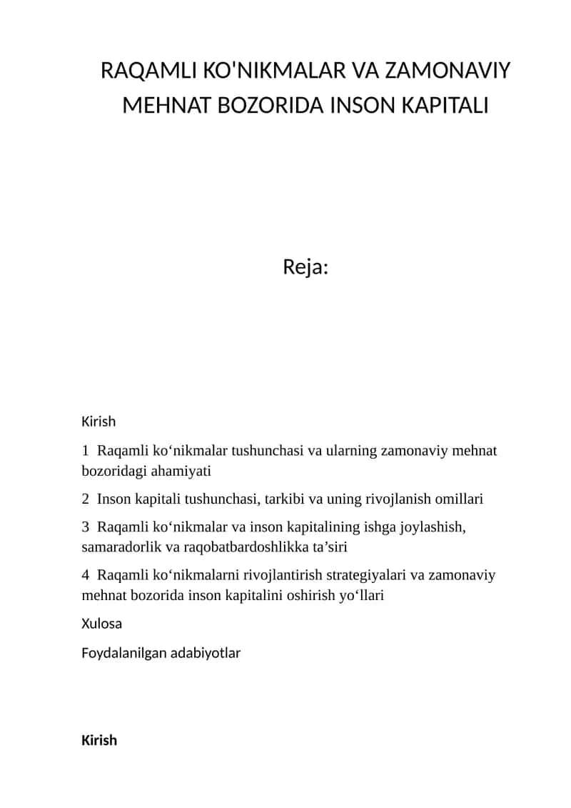Raqamli Ko'nikmalar va Zamonaviy Mehnat Bozorida Inson Kapitali 1