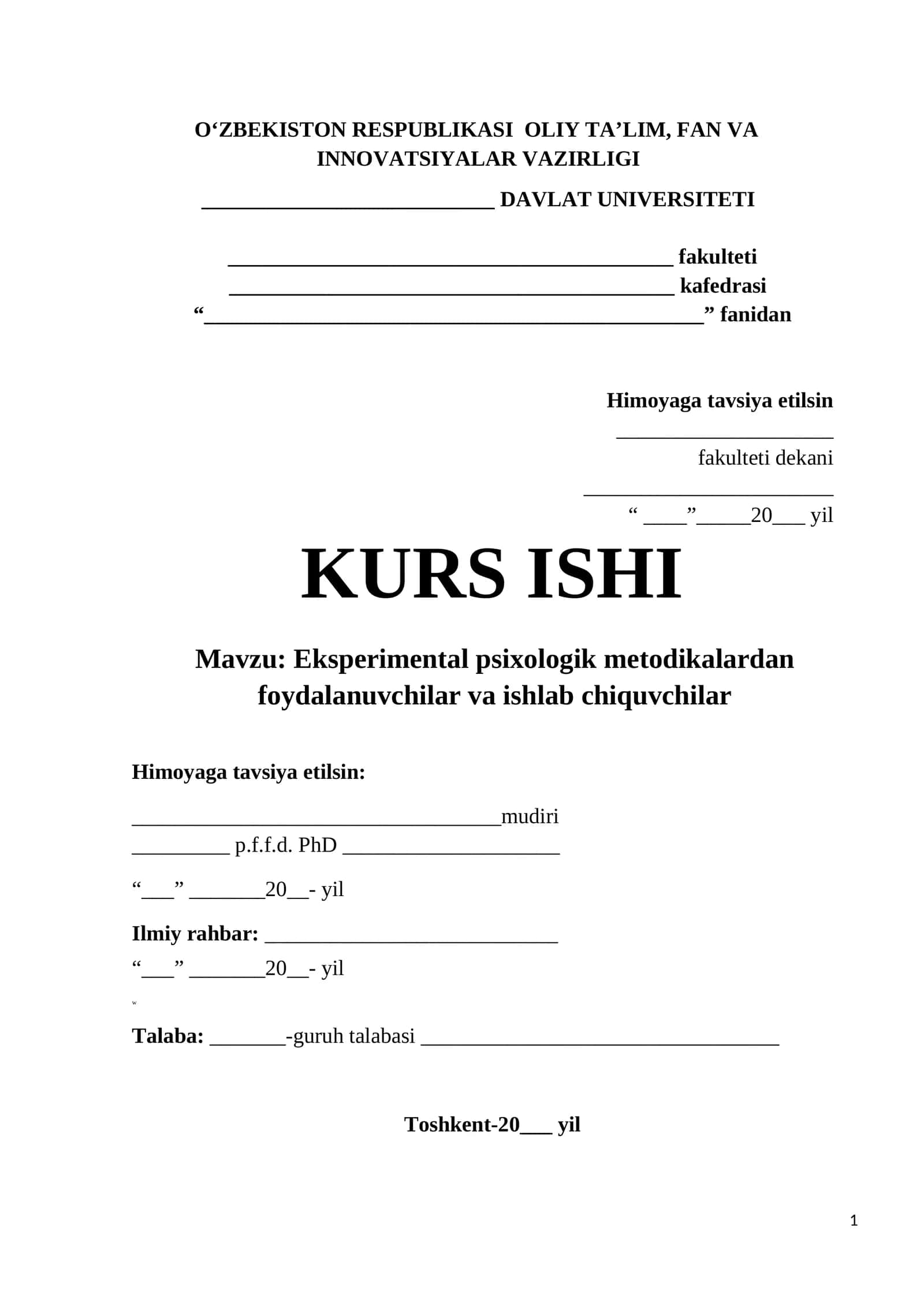 Eksperimental psixologik metodikalardan foydalanuvchilar va ishlab chiquvchilar 1