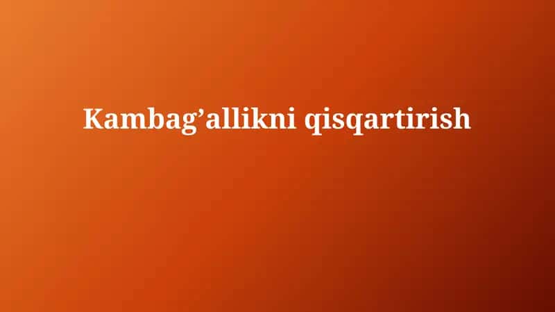 Qashshoqlikning global miqyosi va tendentsiyalari 1