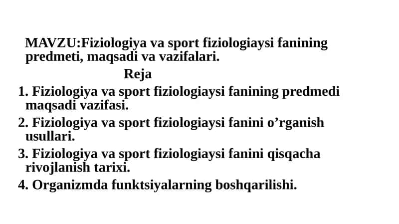 Fiziologiya va Sport Fiziologiyasi 1