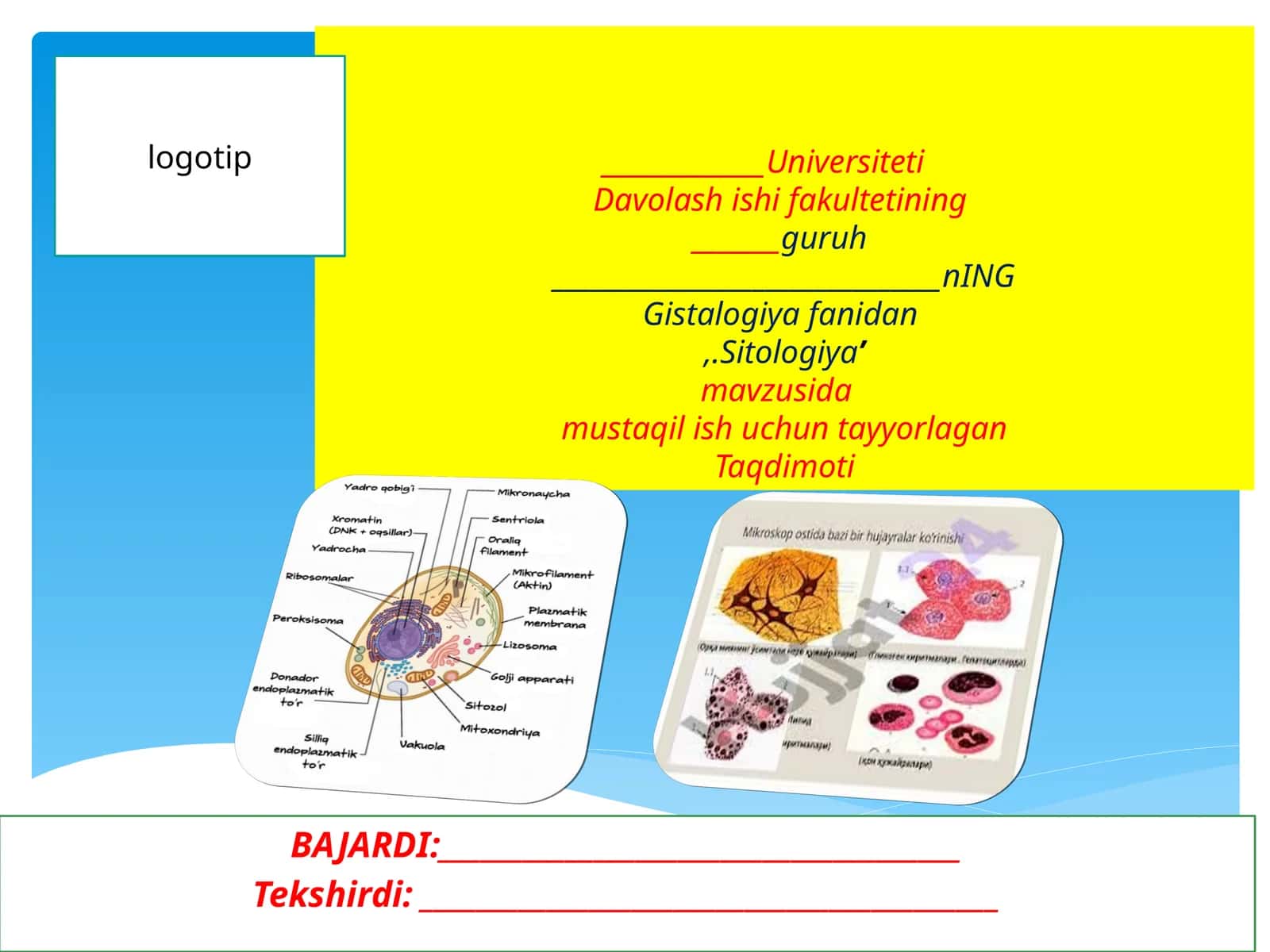 Sitologiya fanidan taqdimot 1