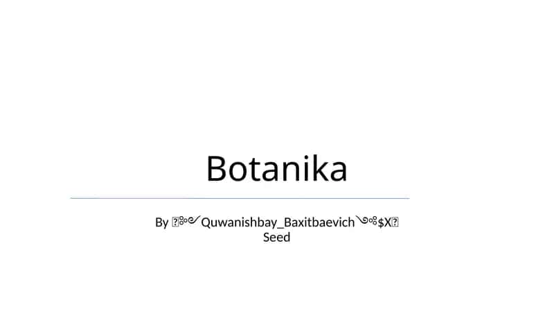 Botanika 1