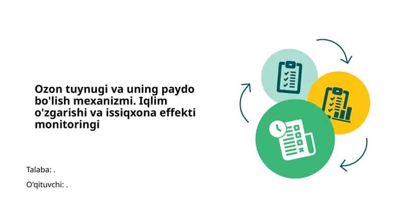 Ozon tuynugi va uning paydo bo'lish mexanizmi 1