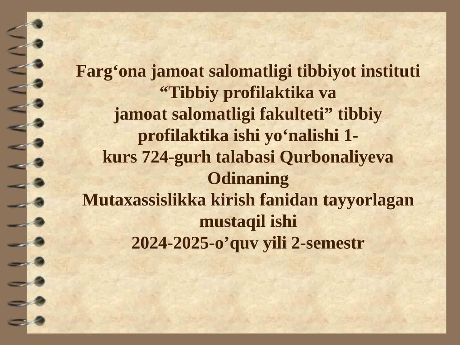 Mavzu: Markazlashgan va mahalliy suv ta'minoti haqida tushuncha 1