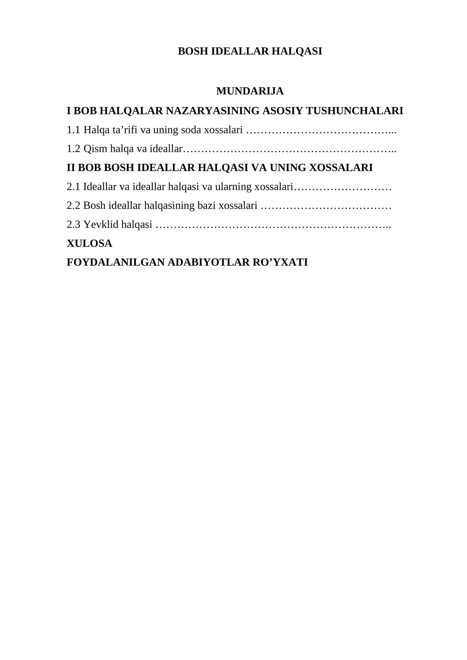 Bosh ideallar halqasi 1