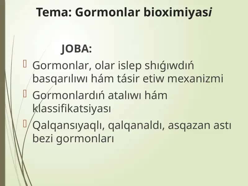 Gormonlar biokimiyasi 1