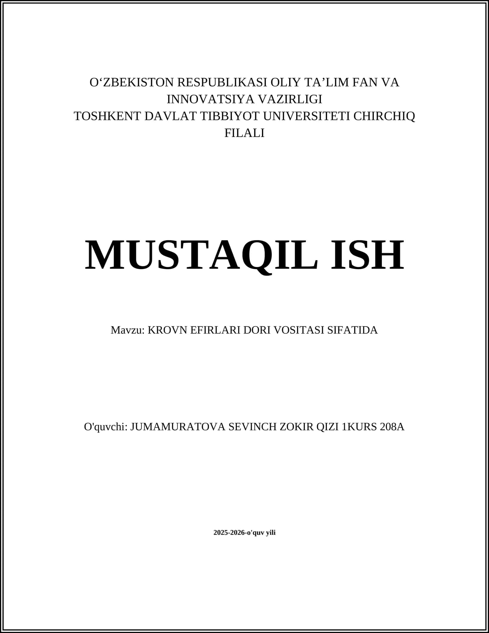 Krovn efirlari 1