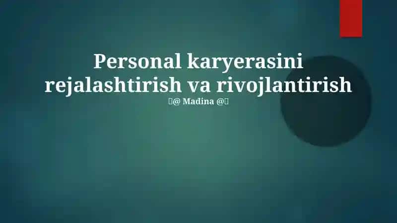 Karyera rejalashtirish va rivojlantirish