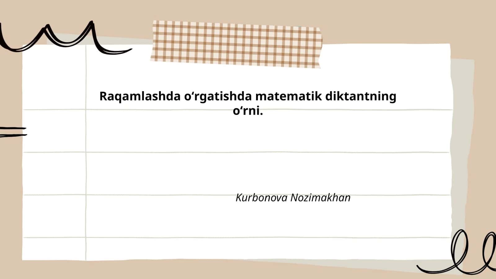 Raqamlashda oʻrgatishda matematik diktantning oʻrni 1