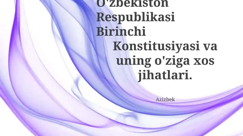 Birinchi Konstitutsiya 1