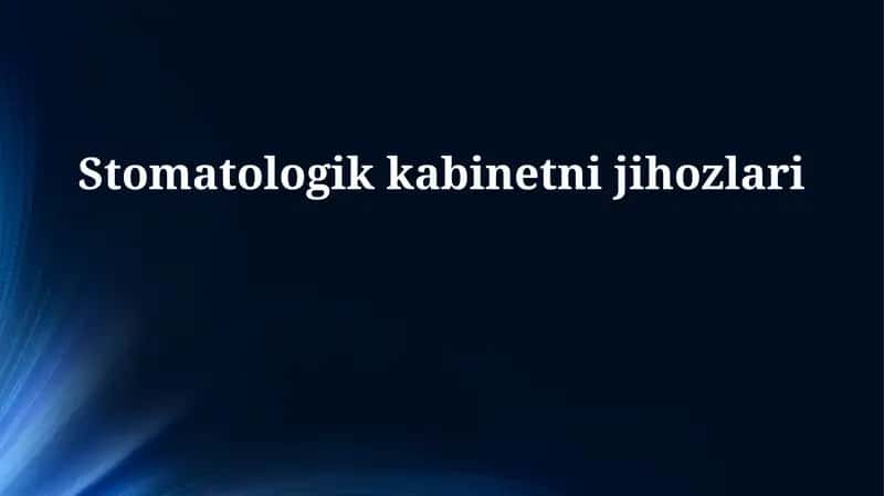 Stomatologik kabinet jihozlari 1