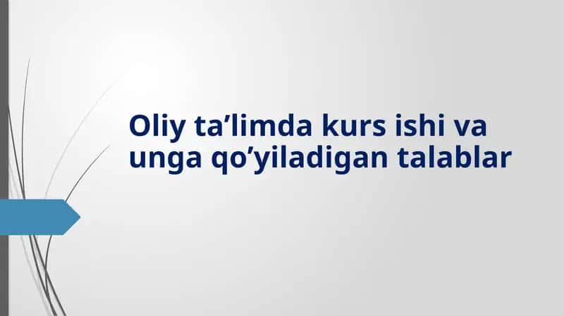 Oliy ta’limdagi kurslar 1