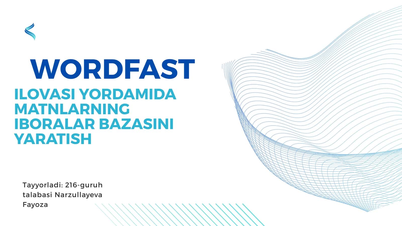 WORDFAST ILOVASI YORDAMIDA MATNLARNING IBORALAR BAZASINI YARATISH 1