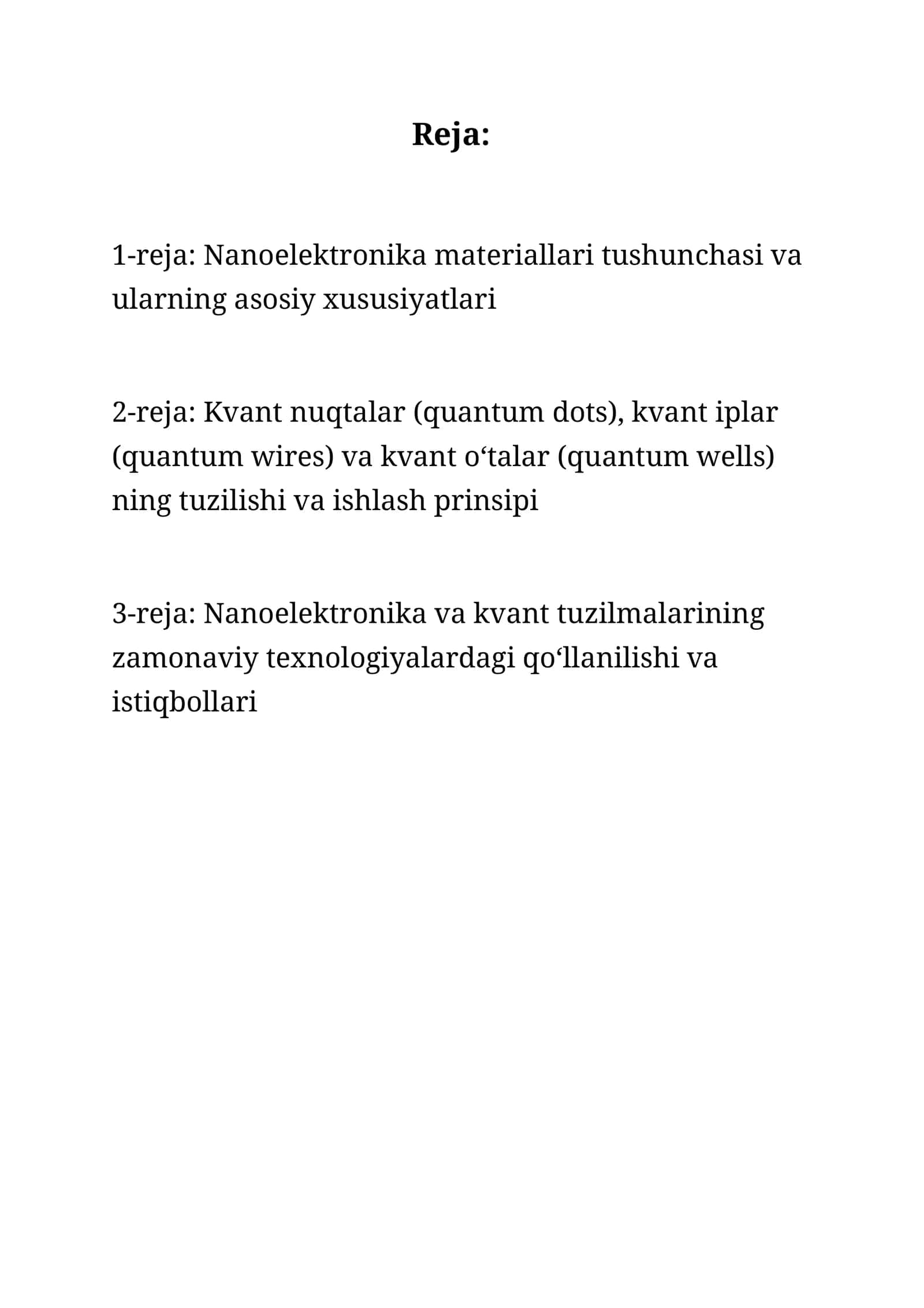 Nanoelektronika materiallari. 1