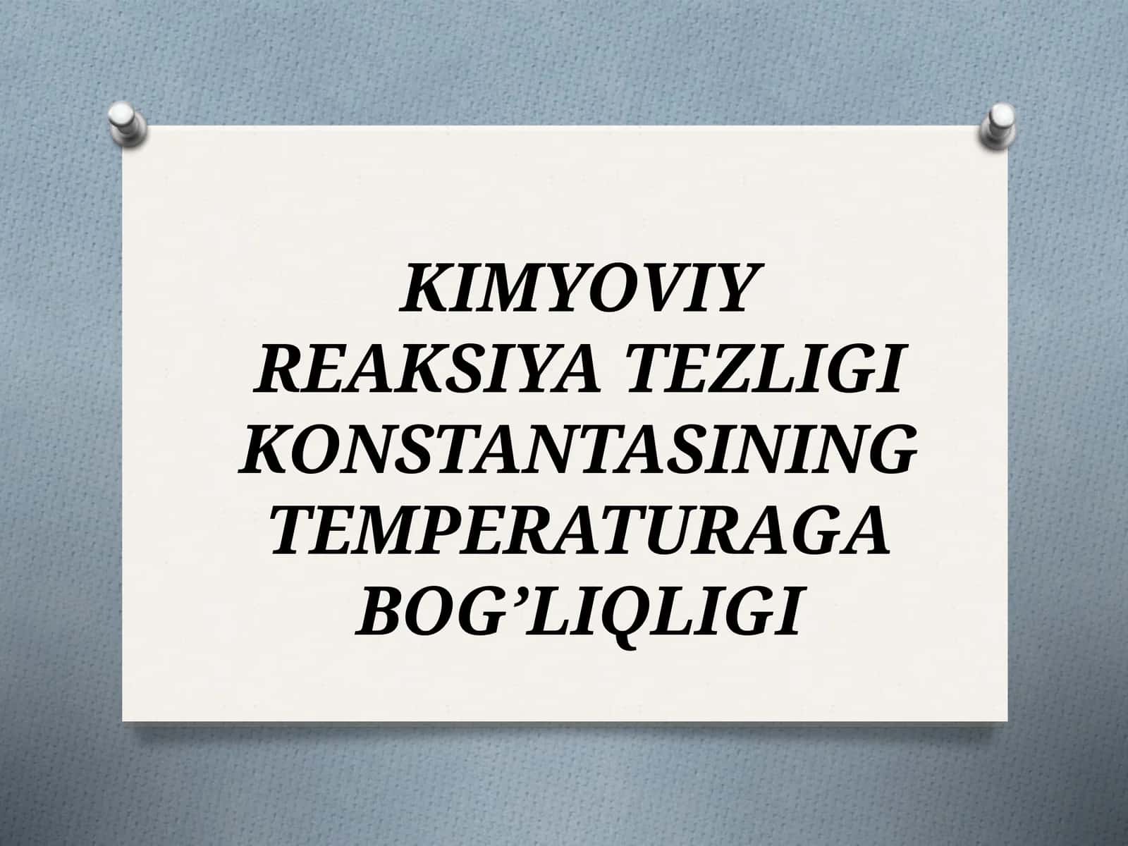 Kimyoviy reaksiyalar 1