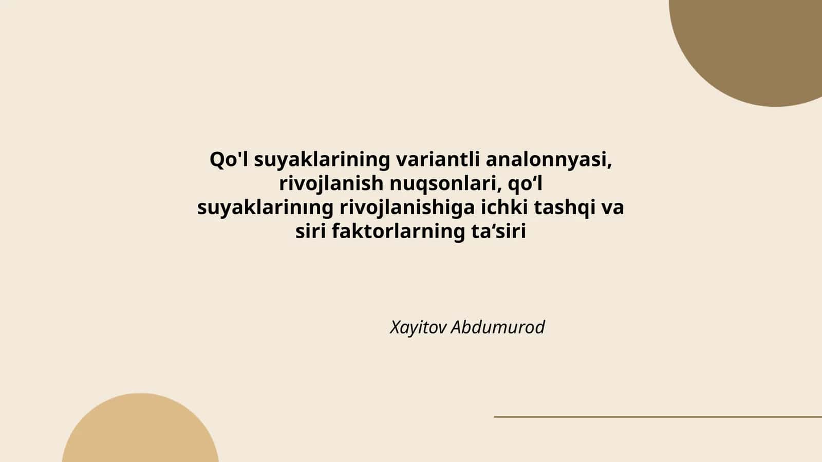 Qo‘l suyaklarining variantli analonnyasi 1