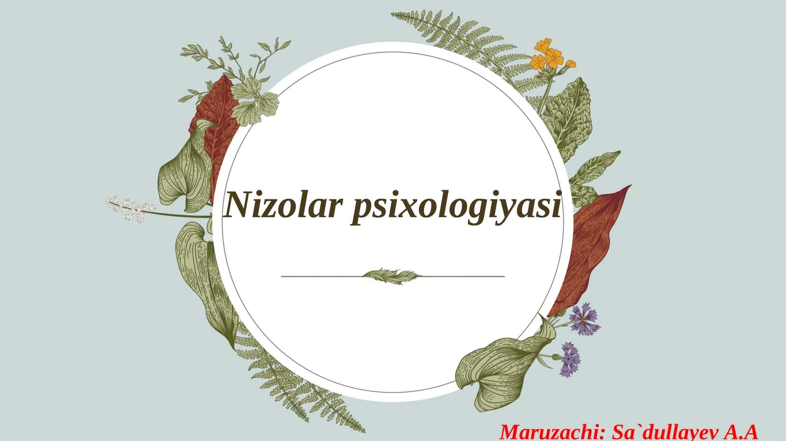 Nizolar psixologiyasi 1