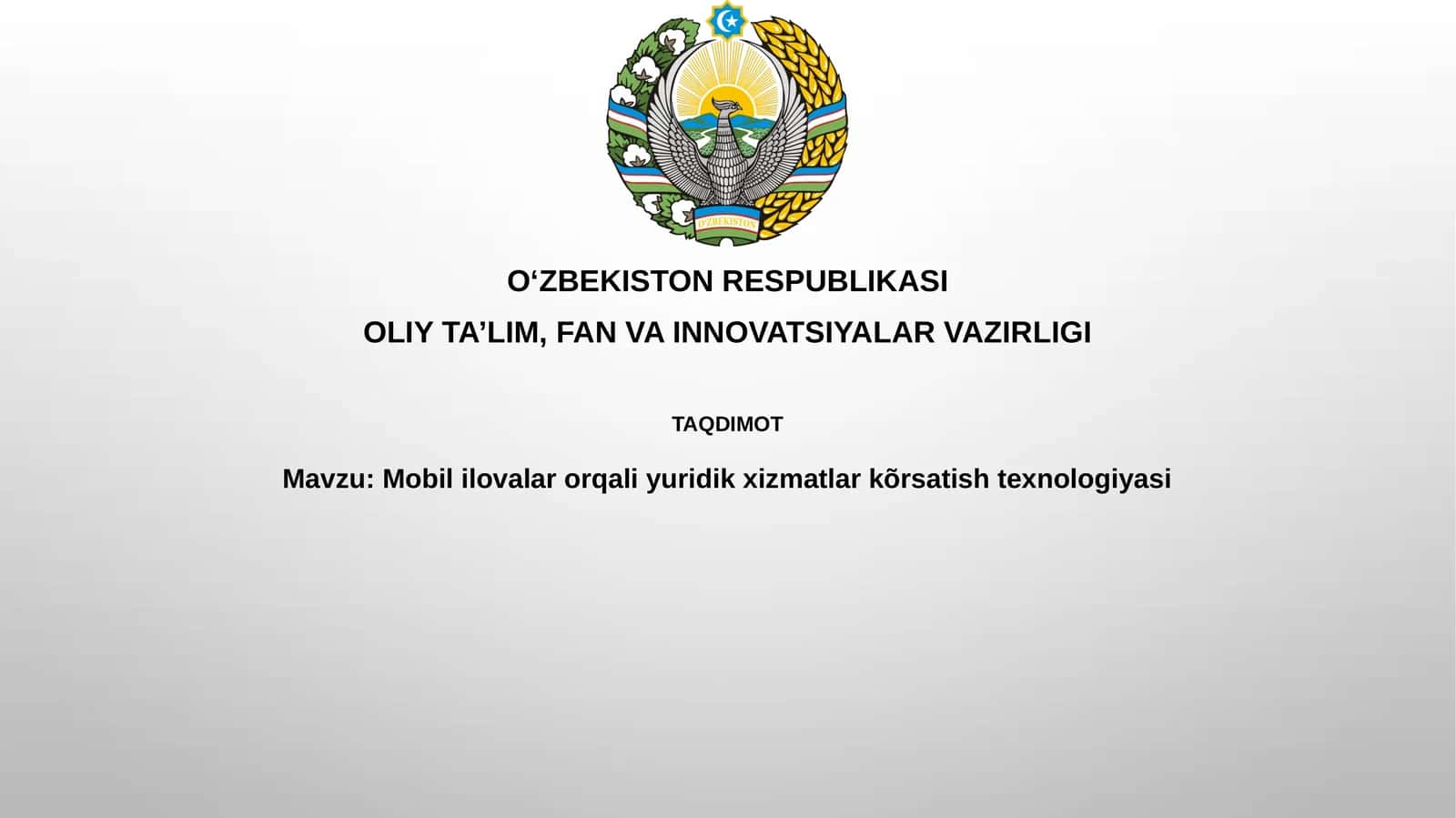 Mobil ilovalar orqali yuridik xizmatlar ko'rsatish texnologiyasi 1