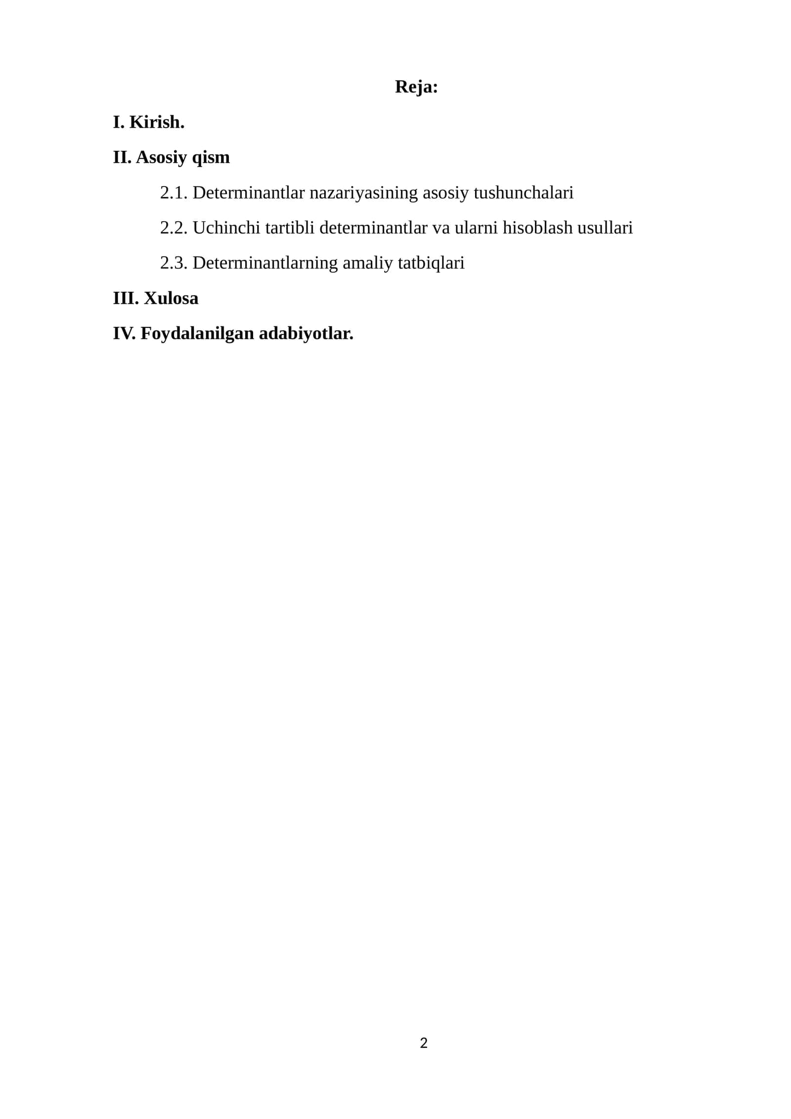 Ikkinchi va uchinchi tartibli determinantlar 1