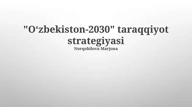 Oʻzbekiston-2030 taraqqiyot strategiyasi 1
