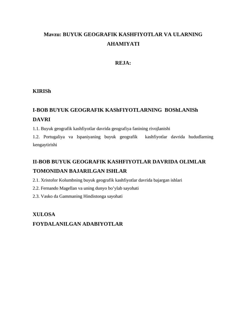 BUYUK GEOGRAFIK KASHFIYOTLAR VA ULARNING AHAMIYATI 1