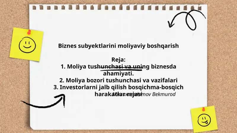 Biznes subyektlarini moliyaviy boshqarish 1