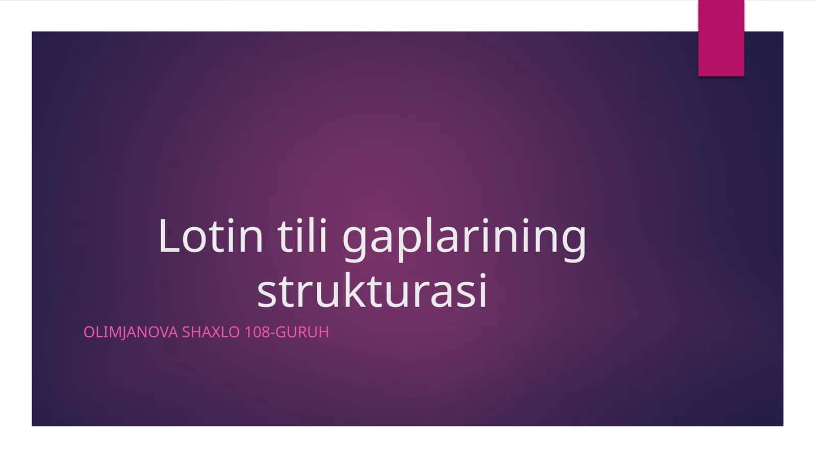 Lotin tili gaplarining strukturasi 1