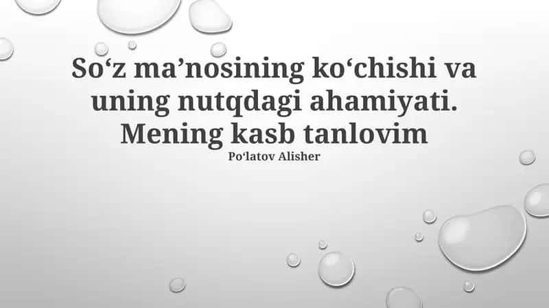 So'z ma'nolari va ularning o'zgarishi 1