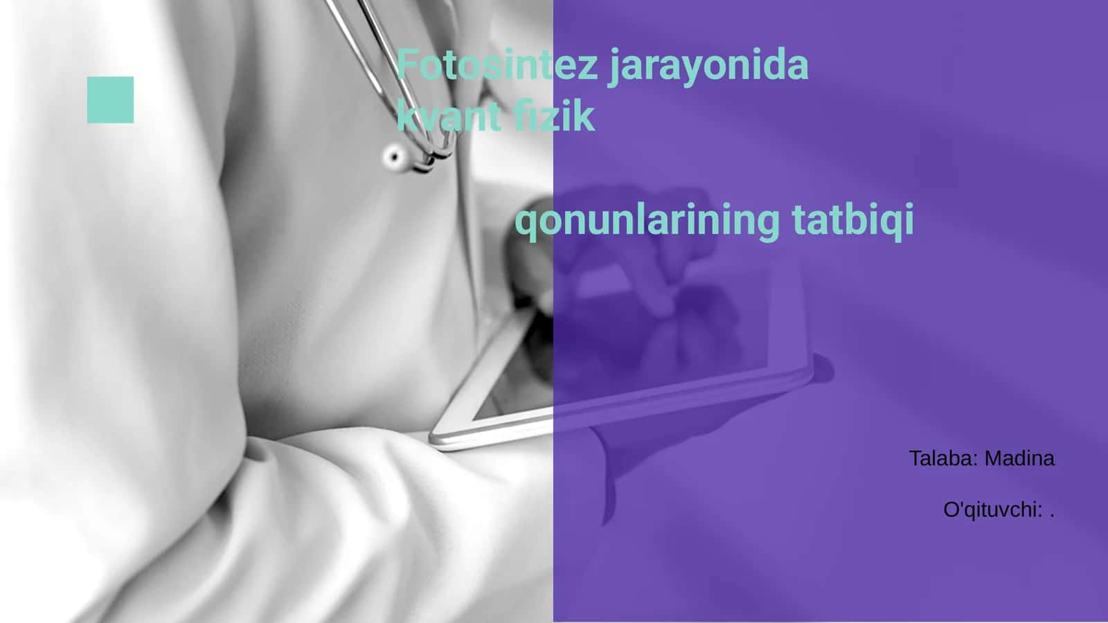 Fotosintez va kvant fizikasi 1