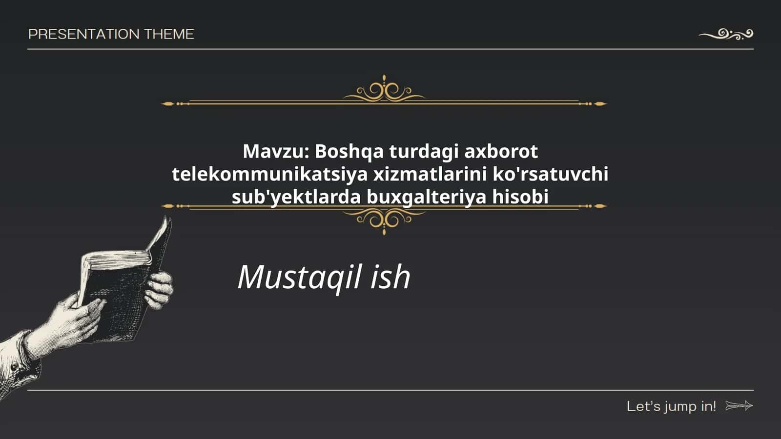 Boshqa turdagi axborot telekommunikatsiya xizmatlarini ko'rsatuvchi sub'yektlarda buxgalteriya hisobi 1
