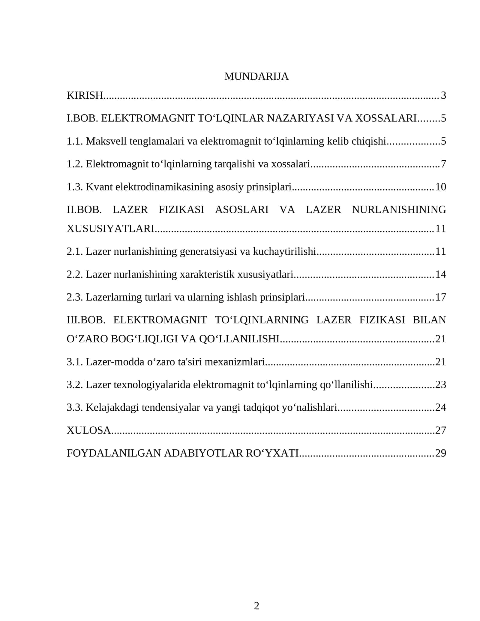 ELEKTROMAGNIT TOʻLQINLARNING LAZER FIZIKASI BILAN BOGʻLIQLIGI.docx 1