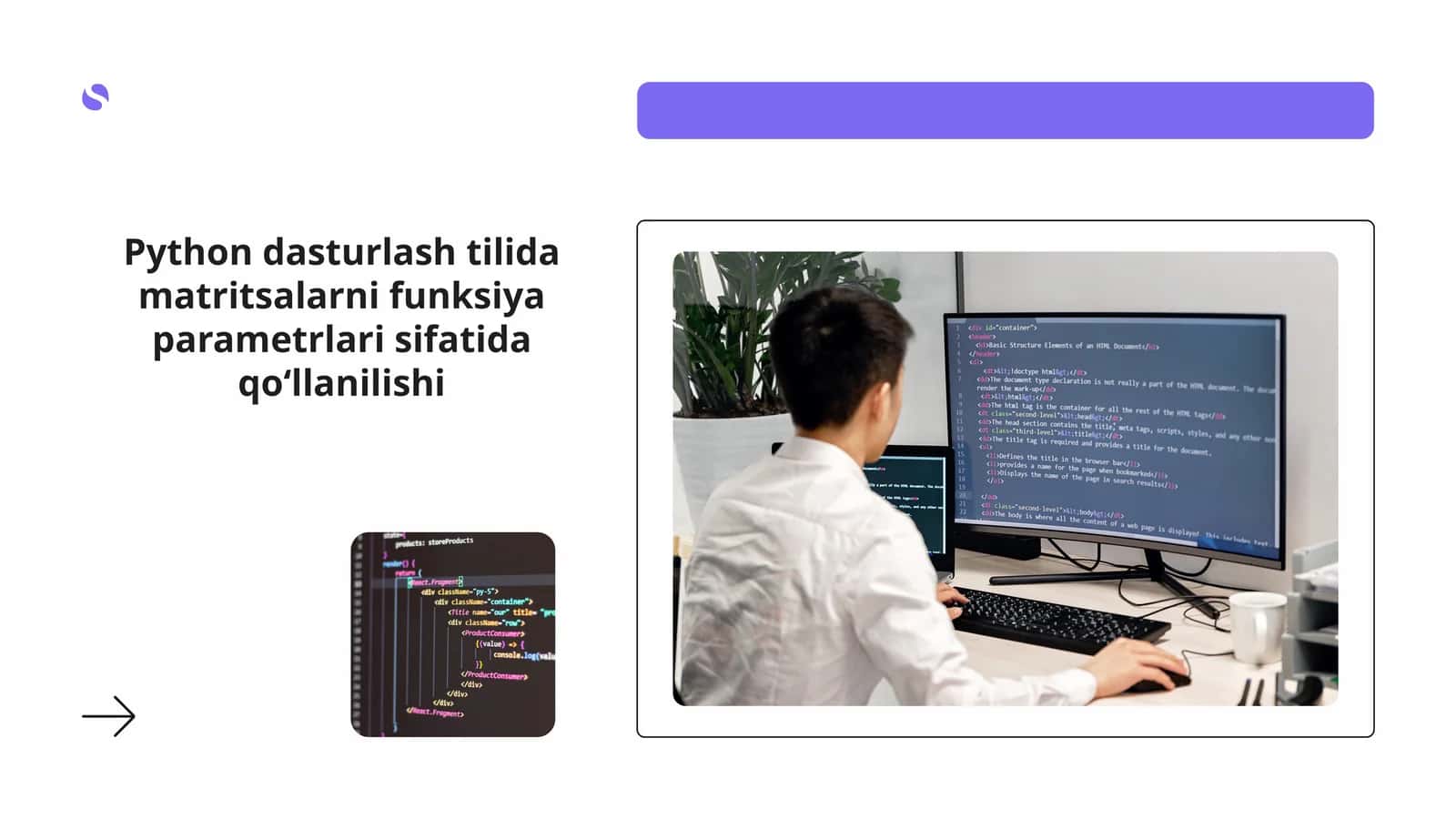 Python dasturlash tilida matritsalarni funksiya parametrlari sifatida qo‘llanilishi 1