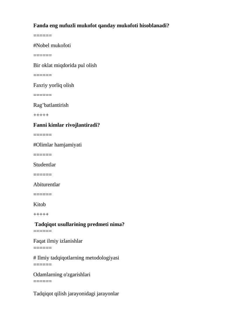 Ilmiy tadqiqotlarning metodologiyasi 1