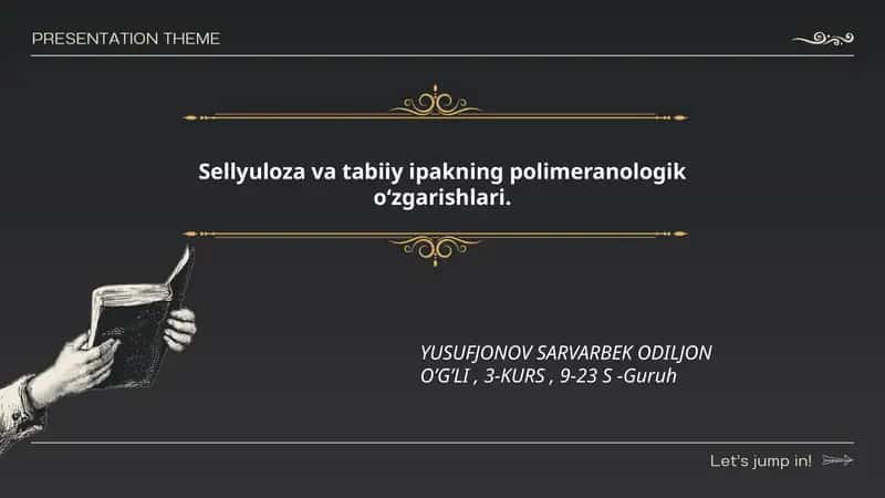 Sellyuloza va tabiiy ipakning polimeranologik o‘zgarishlari 1