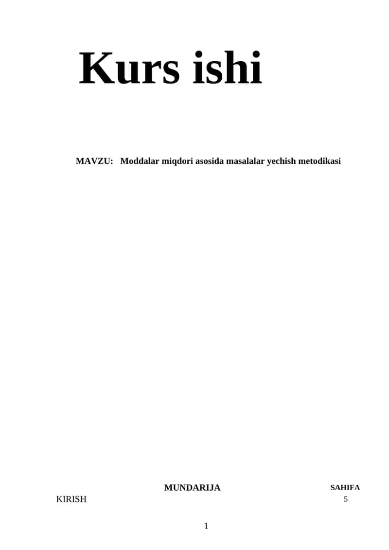 Moddalar miqdori asosida masalalar yechish metodikasi 1